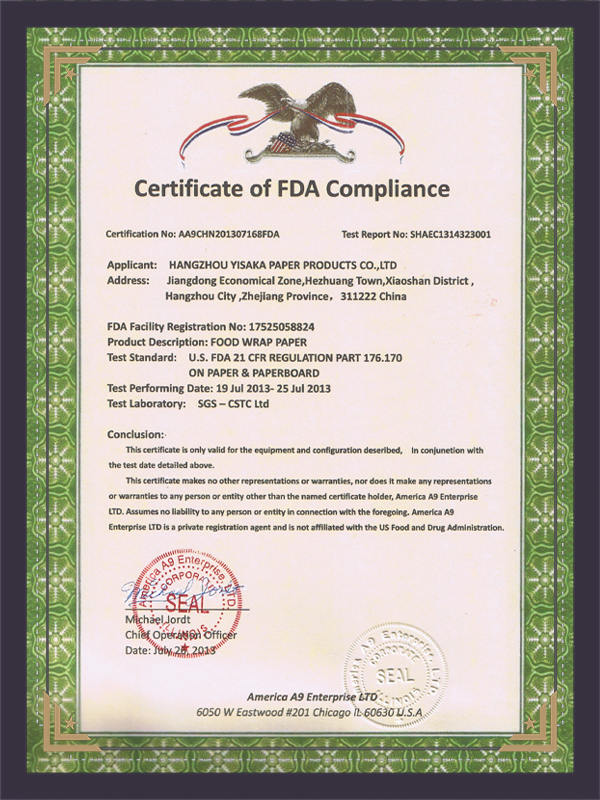 FDA Certification